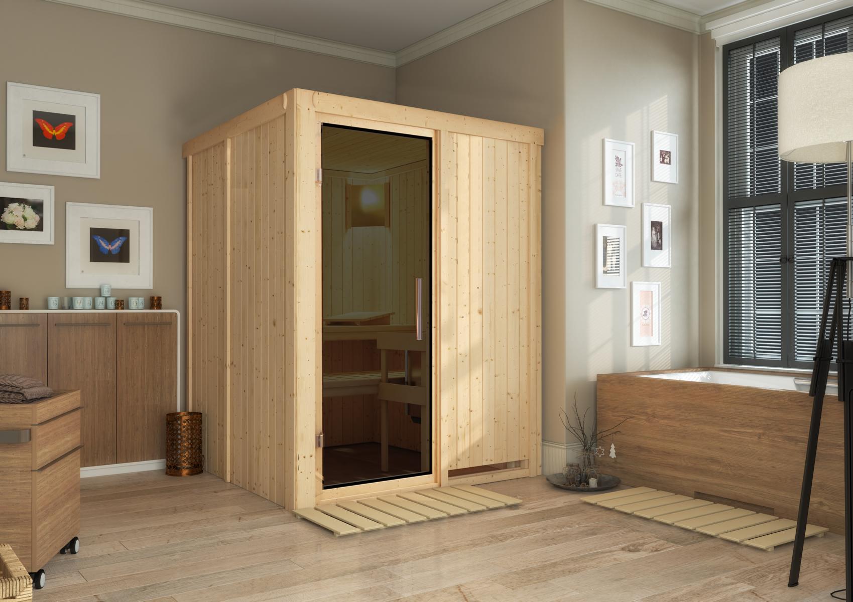 KARIBUHOLZT Norin Front, ohne Zubehör graphitfarbende Ganzglastür 09231355