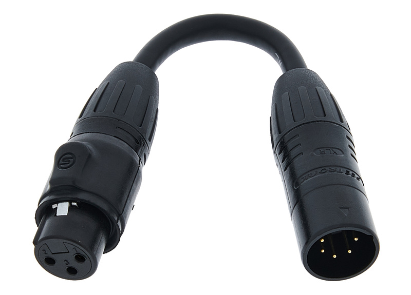 ADJ DMX 3-pin F to 5-pin M IP65
