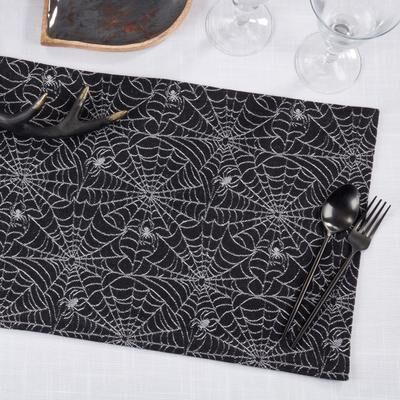 Saro Lifestyle "Recycled Jacquard Spider Web Placemat (Set of 4) - 13""x19"""