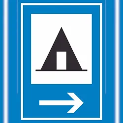 HB-Druck Zeltplatz rechts Schild A1 Rückseite selbstklebend