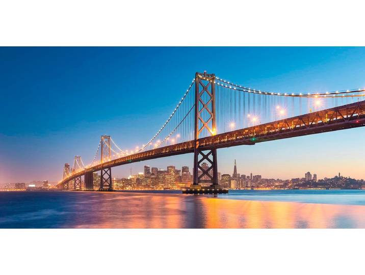 Vliestapete KOMAR Digitaldruck Vlies - Spectacular San Francisco - Grösse 200 x 100 cm , bunt, B:200m L:100m, Vlies, Tapeten, Vliestapete, Wohnzimmer, Schlafzimmer