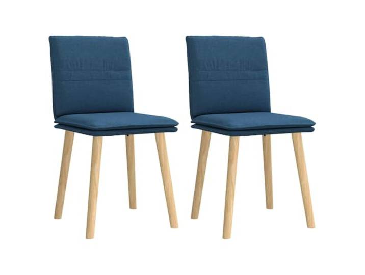 HGPOTUY Esszimmerstühle 2 STK. Blau Stoff Gummibaum-Massivholz, Polyester, Schaumstoffpolsterung, Ergonomisches Design, Vielseitig Einsetzbar