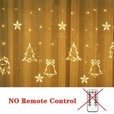 Uplift Picks Moon And Star LED Curtain Lights For Christmas And New Year Decor warm White (b)