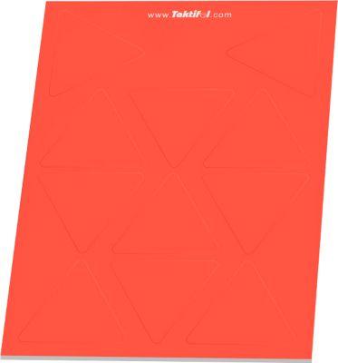 Taktische Zeichen Taktifol Spielesymbol Dreieck, dreieckig, selbsthaftend, beschriftbar, trocken abwischbar, rot, 11 Dreiecke