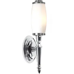 Wandlampe Fackelleuchte Lampe Spiegelleuchte chrom Glas LED Flurleuchte IP44