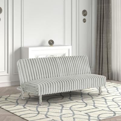 Furniture of America Draper I Modern Chenille Channel Tufted Fabric Futon Sofa Bed