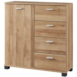 Helloshop26 - Schuhschrank 84 x 80 x 28 cm Eicheneffekt 03_0007627