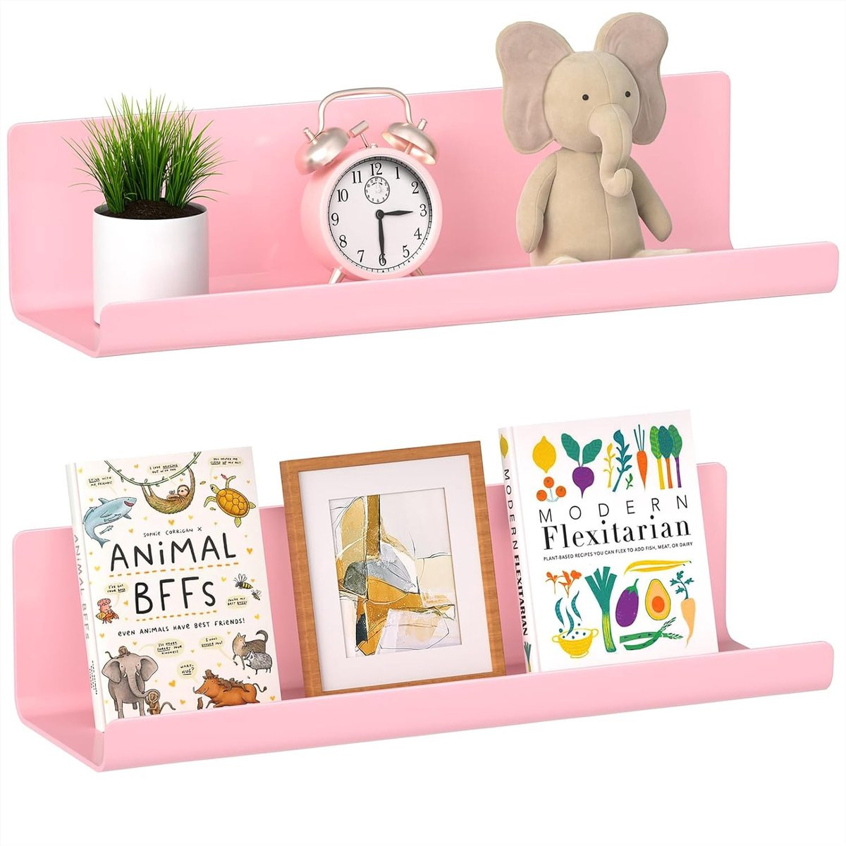 Set van 2 Zwevende Wandplanken voor Decoratie en Opslag