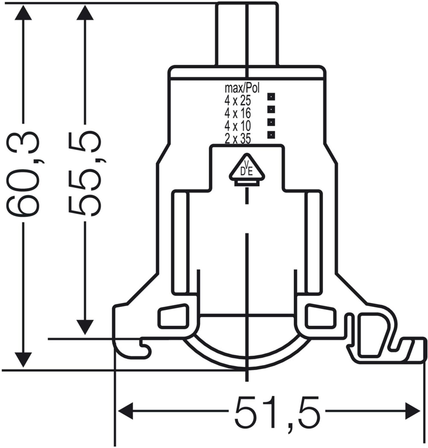 Hensel Verbindungsklemme N/PE,35qmm KKL 25 (2600058)