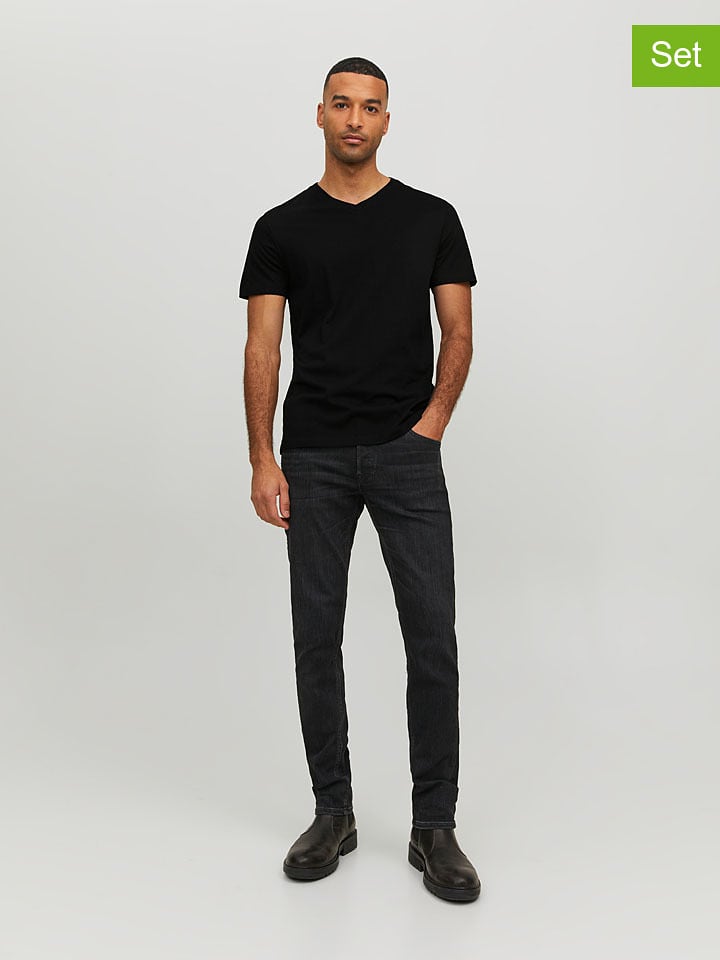 Jack & Jones 3er-Set: Shirts in Schwarz - S