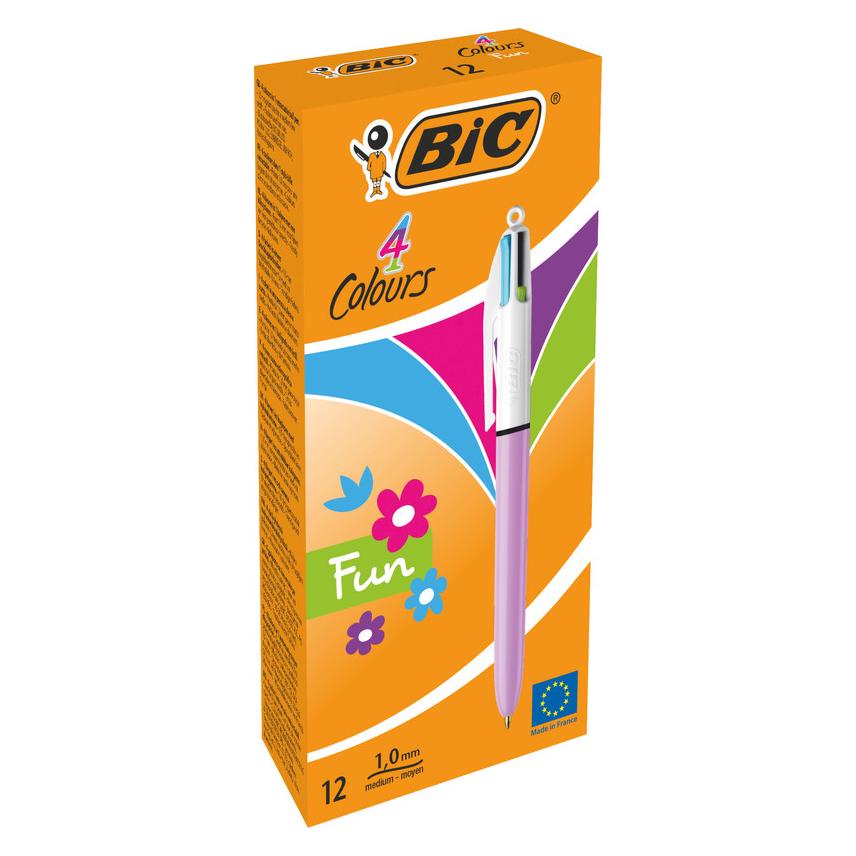 Bic Vierfarbenkugelschreiber 4 Colours Fun Purple (1x) (503815)