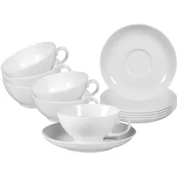 TEETASSEN MIT UNTERTASSEN Rondo/Liane weiß 0,14l 6er Set