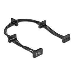 DeLOCK Kabel Power SATA 15 Pin Stecker > 4 x SATA 15 Pin Buchse 40 cm schwarz