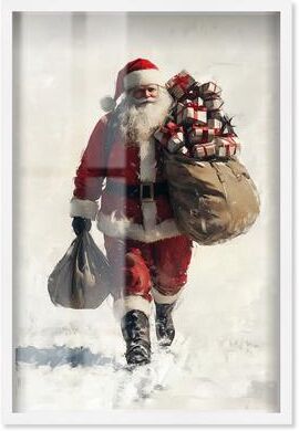 Christmas Gift Delivery Wall Decor Shadowbox Print by Art Remedy