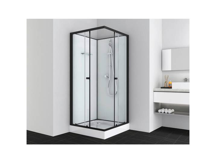Duschkabine, Schwarz, Glas, 90x203x90 cm, Badezimmer, Baden & Duschen, Duschkabinen