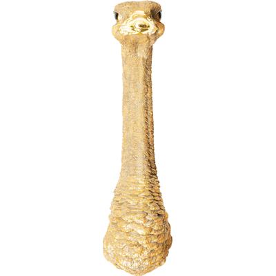 Wanddekoobjekt KARE DESIGN "Wandschmuck Ostrich Gold 19x72cm", gold (goldfarben), B:18,5cm H:72cm T:24,5cm, Polyresin, Wanddekoobjekte