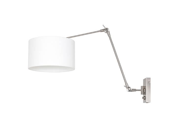 Wand Leeslamp Prestige Chic RVS met 30cm wit linnen kap Steinhauer - 8108ST