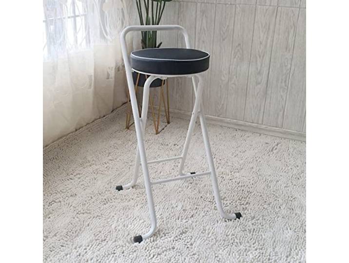 LOJOO Barhocker Klappbarer Barhocker, zusammenklappbarer Hocker, strapazierfähig, Barhocker in Thekenhöhe, mit PU-Leder gepolsterter Barhocker für Zuhause und Kücheninsel