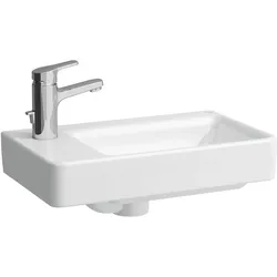 LAUFEN PRO S Handwaschbecken, Becken rechts, ohne Hahnloch, mit Überlauf, 480x280mm, H8159554001091, Farbe: Weiß mit Glasur Plus
