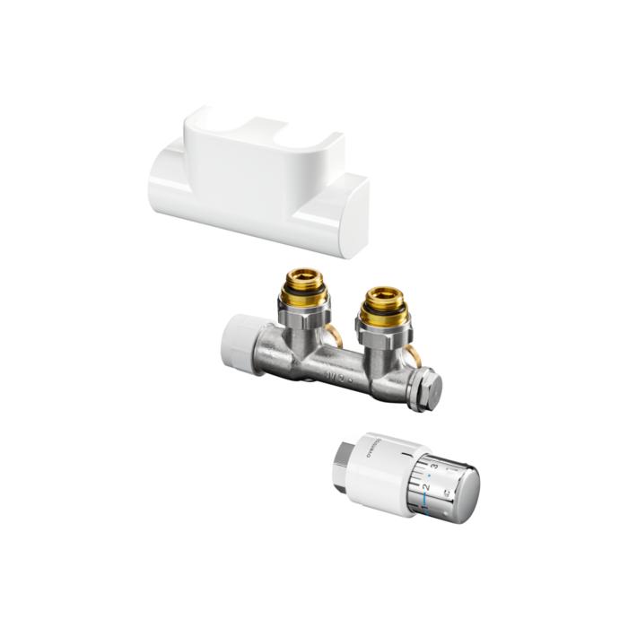 Oventrop Multiblock T Anschlussset 1184384 Eck, Edelstahl-Design, Multiblock T/Uni SH