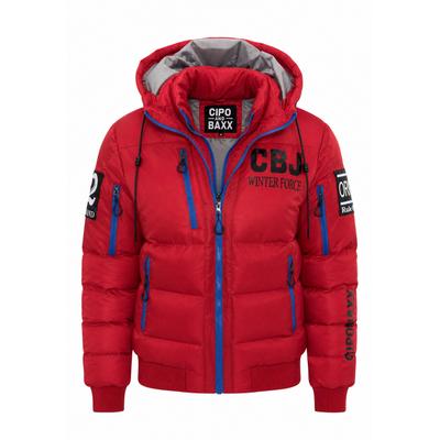 Winterjacke CIPO & BAXX "Winterjacke CM233", Herren, Gr. L, rot, regular fit, Jacken Winterjacke