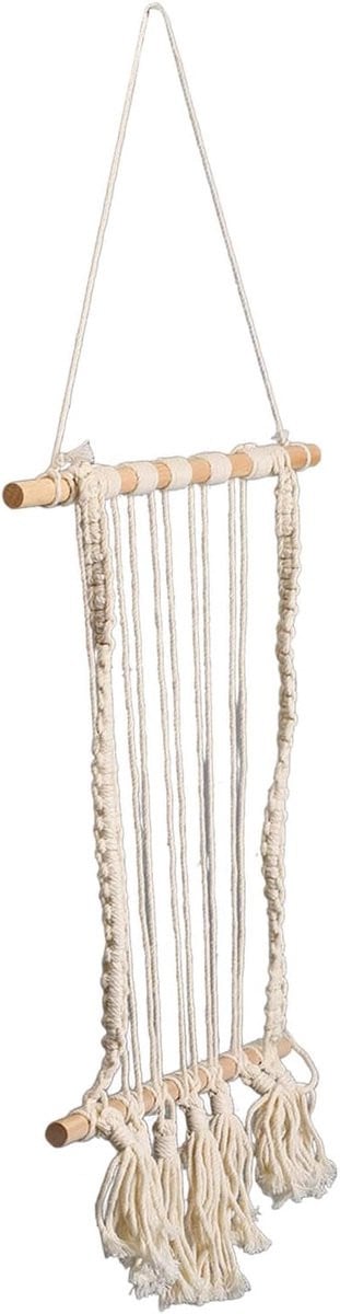 Hangende Foto Display Fotorek Macrame Wanddecoratie Handgeweven Boho Stijl met Beukenstaaf