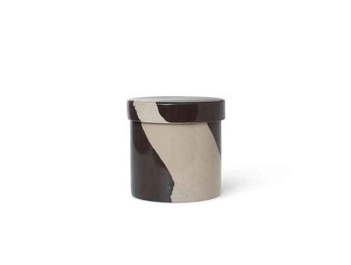 Ferm Living - Inlay Steinzeug Behälter, Ø 14,5 cm, sand / braun