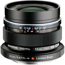 Olympus M.ZUIKO DIGITAL ED 12mm 1:2.0 (Micro Four Thirds), Objektiv, Schwarz