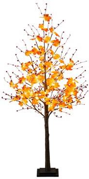 Nearly Natural 5-ft Pre-Lit Autumn Maple Artificial Fall Tree with Berries - Green