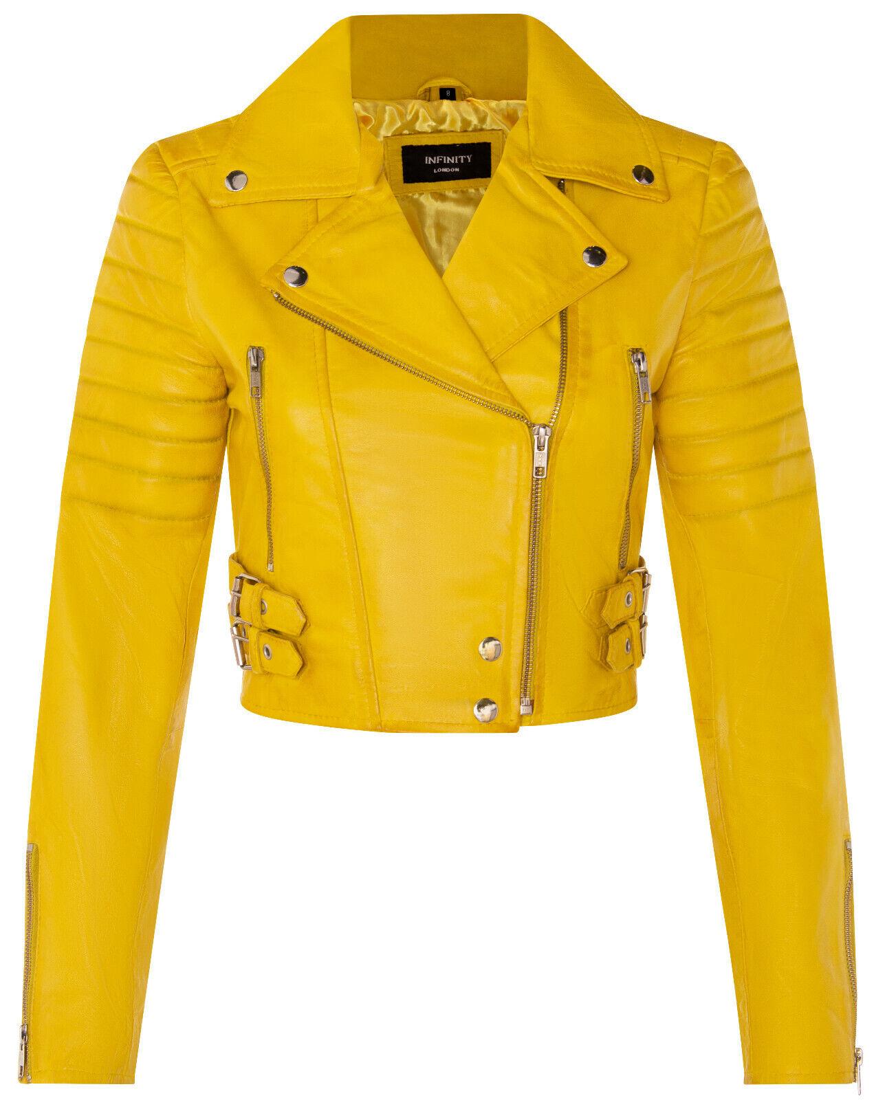 Damen Brando Kurze Lederjacke-Longtown