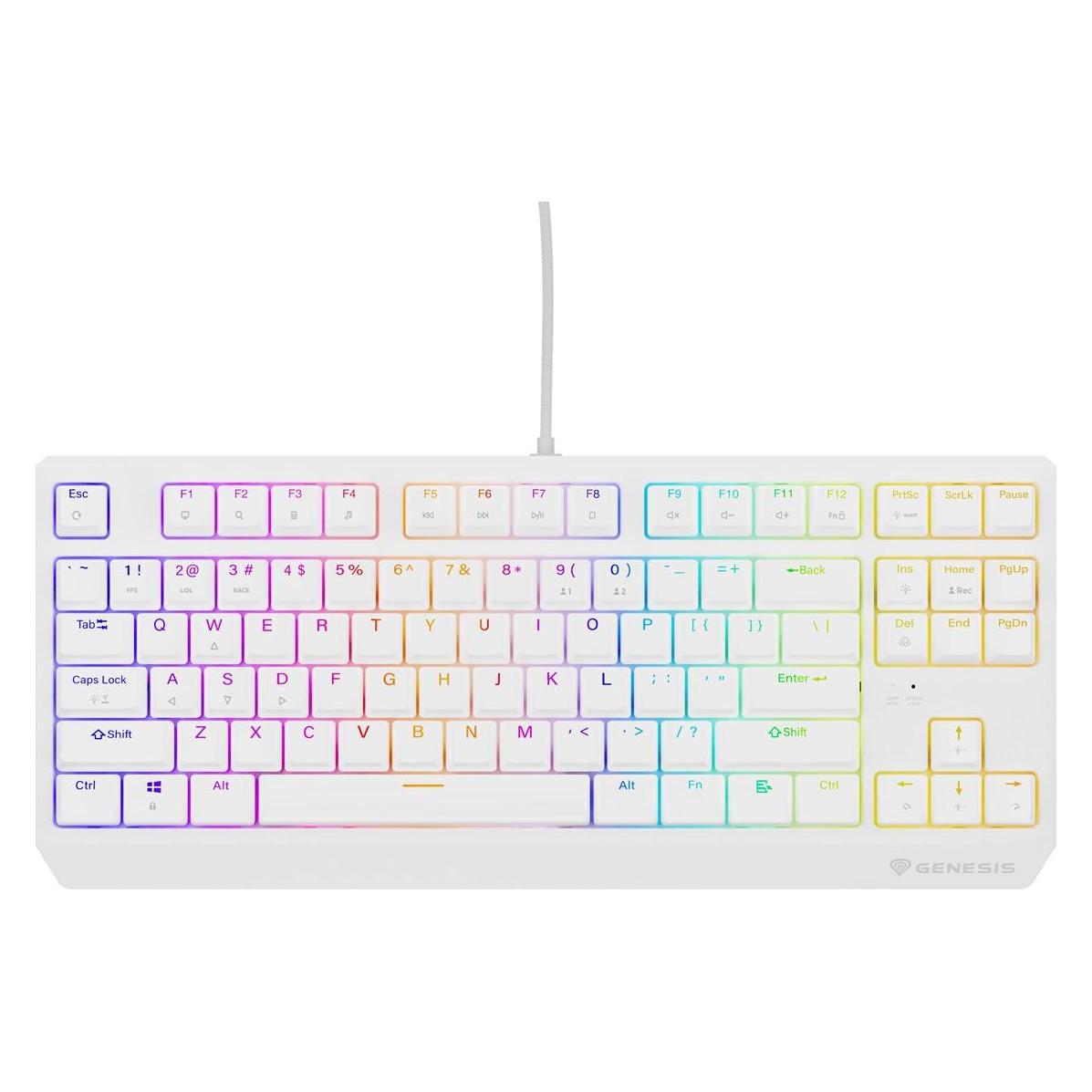 Genesis Klawiatura KLAWIATURA DLA GRACZY THOR 230 TKL US RGB MECHANICZNA OUTEMU BROWN BIAŁA (US, Kabelgebunden, Kabellos) (NKG-2080)