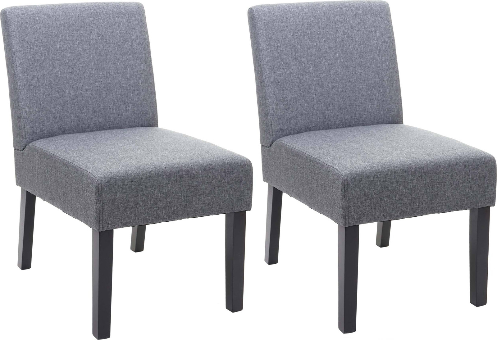 Set van 2 Mendler eetkamerstoelen, fauteuil model HWC-F61, donkergrijs textiel