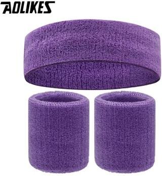Inspired Finds AOLIKES Moisture Wicking Sports Headband And Wristband Set purple