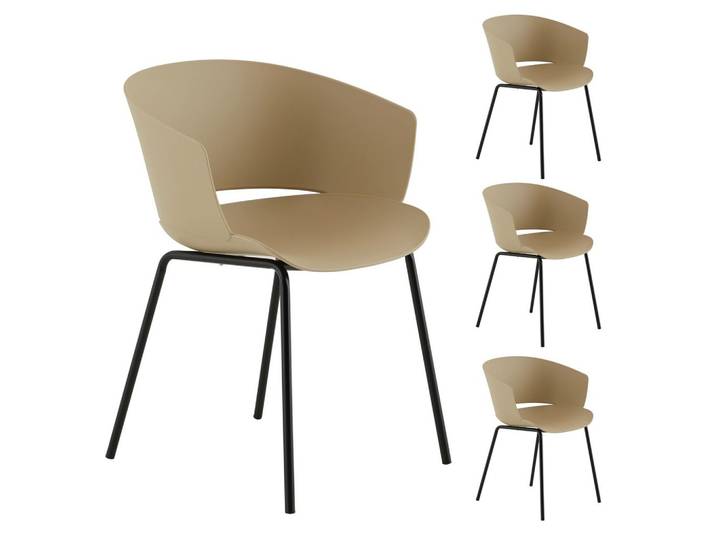 GARTENSTÜHLE NIVEL 4er-Set beige