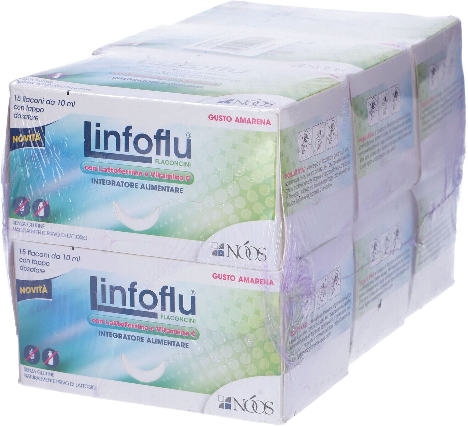 NOOS Srl Noos, Linfoflu Multipack, 6 astucci x 15 flaconcini