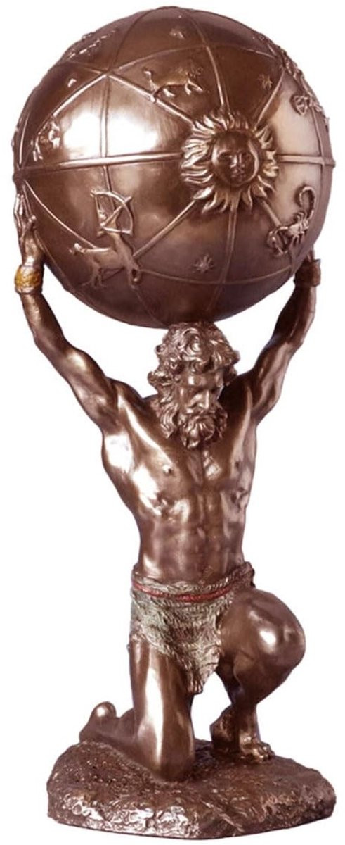 Omgoods Decoratief Beeld van Titan Atlas in Brons Look voor op Tafel