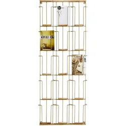 Kartenhalter Wandregal Gold/Bambus H. 93 cm B. 35 cm T.3 cm