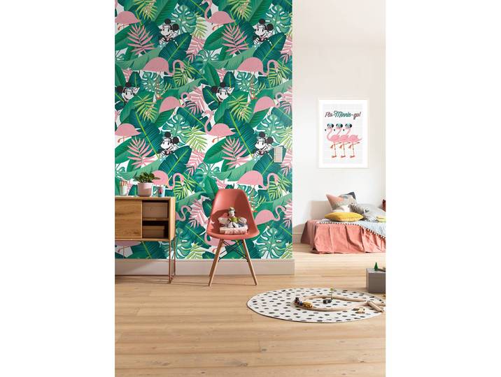 Papier peint intissé Minnie Tropical 200 x 280cm Multicolore