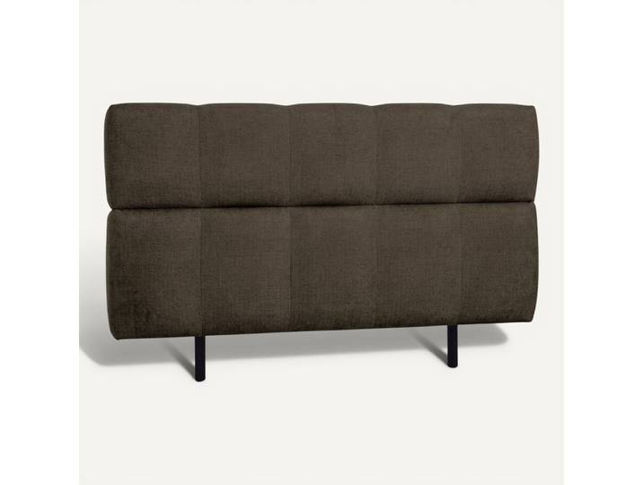 Tête de lit L. 160 cm BUBBLE effet bubble tissu marron