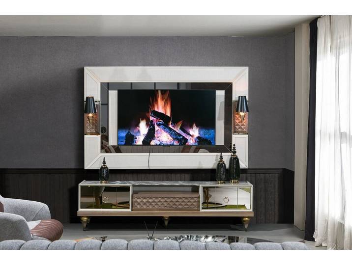 Xlmoebel TV-Schrank Luxuriöses Möbelset aus Holz mit TV-Ständer und Lowboard (2-St., TV Schrank) Hergestellt in Europa