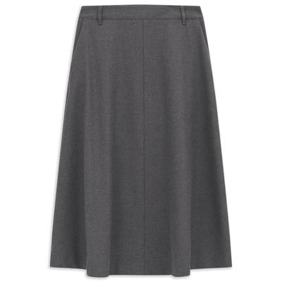 A-Linien-Rock BUGATTI "Modern Fit", Damen, Gr. 38, grau (230, grau), 62% Polyester, 33% Viskose, 5% Elasthan, Röcke A-Linien-Rock, Modern Fit A-Linie mit Taschen
