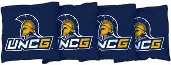 Skip's Garage North Carolina Greensboro Spartans Blue Cornhole Bags
