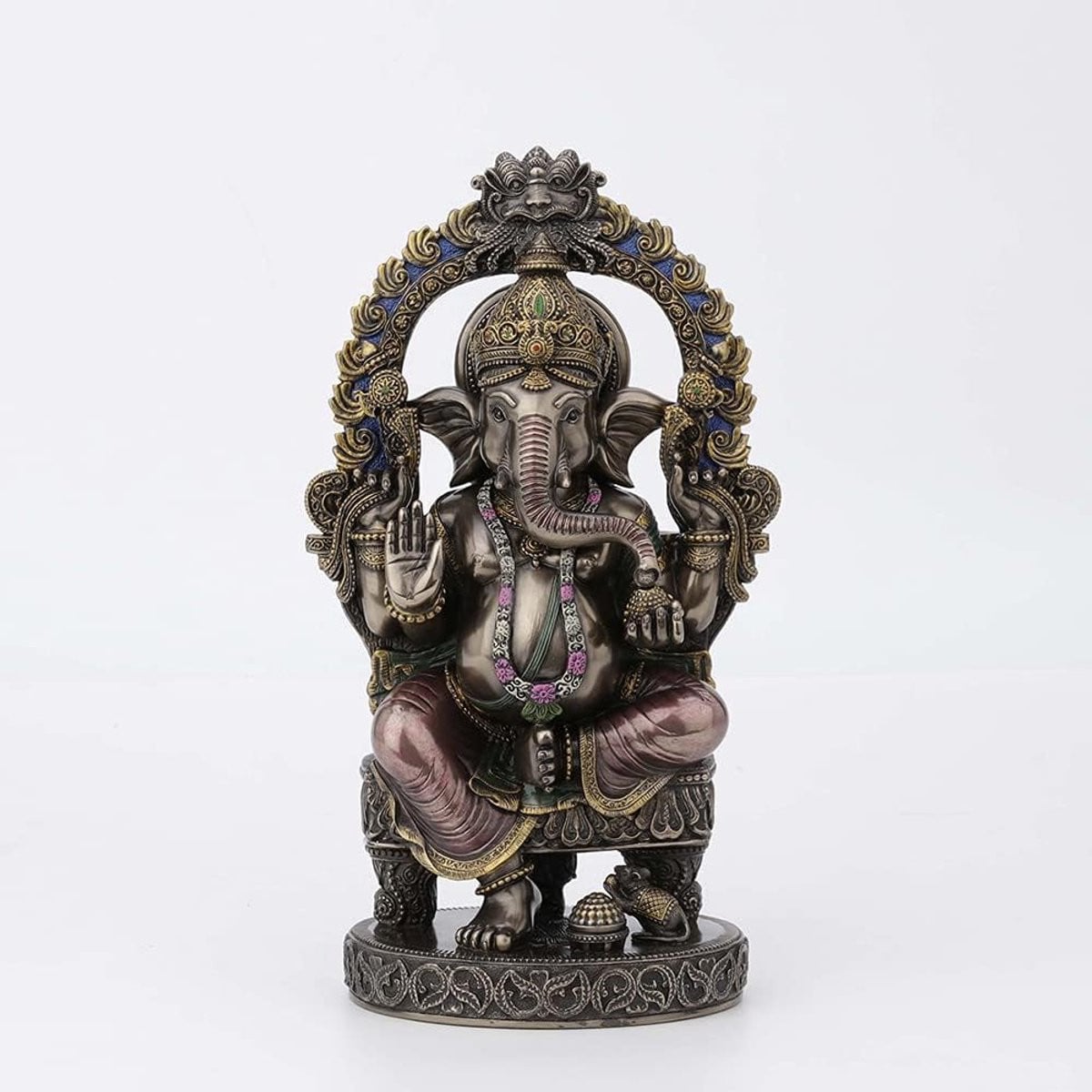 Ganesha Beeld - Spirituele Olifant God Decoratie - Koud Gegoten Brons - Hoogte: 26 cm