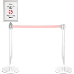 Stagecaptain SAHA-4 Schilderaufsatz Silber für PLS-200 Absperrständer