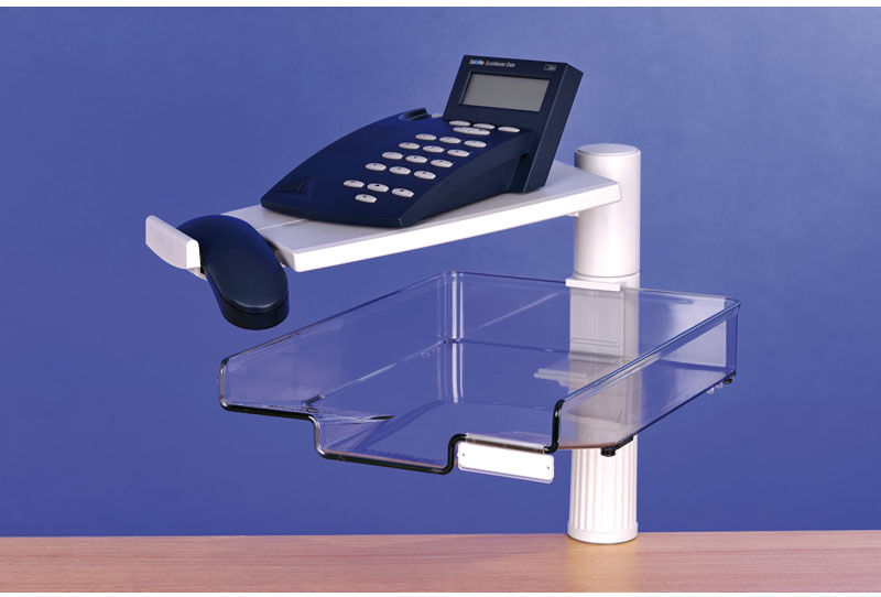 B2B Partner Telefonständer - klein mit Schale, grau