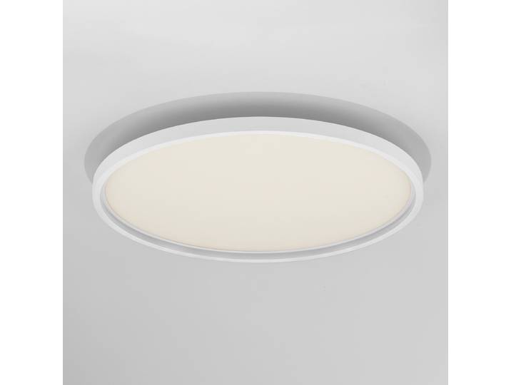 Plafonnier Chet Ø 58cm Blanc/Blanc Matériau : Métal, Matière plastique Surface en métal : Laqué Type de matière synthétique : Verre acrylique