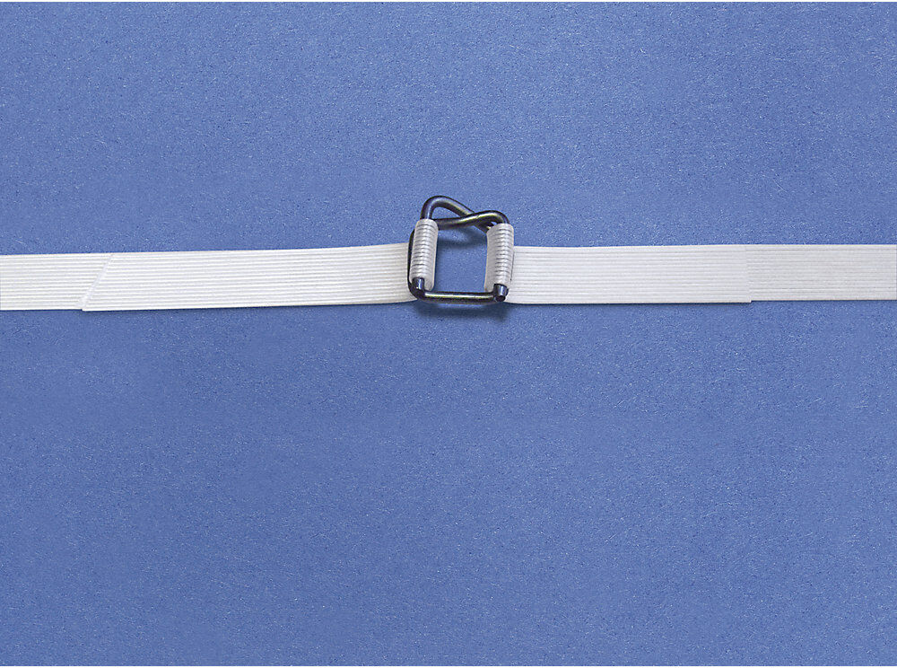 kaiserkraft Umreifungs-Set, Kompositband, Spanngerät, fahrbarer Abroller, Band, Metallklemmen, Bandbreite 25 mm
