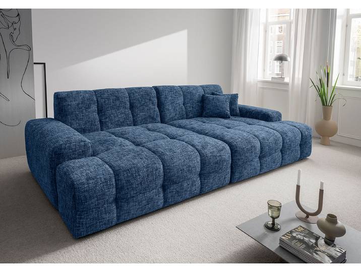 Big-Sofa Blau Strukturstoff Ruta 304 x 87 x 155cm Modern
