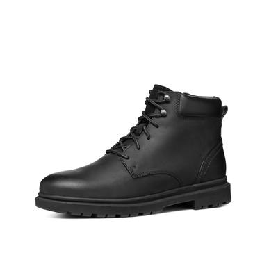 Schnürboots GEOX "U ANDALO", Herren, Gr. 44, wärmend, schwarz, Leder, Synthetik, Basic, Schuhe Schnürboots, Herbst-Boots, Schnürstiefelette mit softem Schaftabschluss