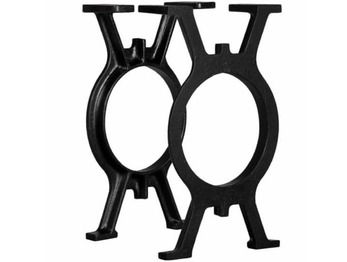 hliofuir Bankbeine 2 STK O-Form Gusseisen Schwarz 25x42cm Robuste Tischbeine im Industrial Style für individuelle Sitzbänke und Beistelltische im Flur oder Esszimmer.